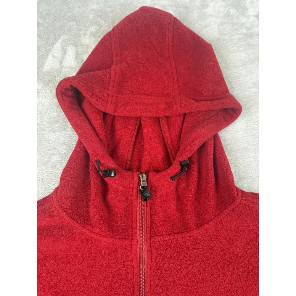 The North Face Fleece Hoodie Mens XXL Red 1/4 Zip Pullover Anorak Kangaroo
